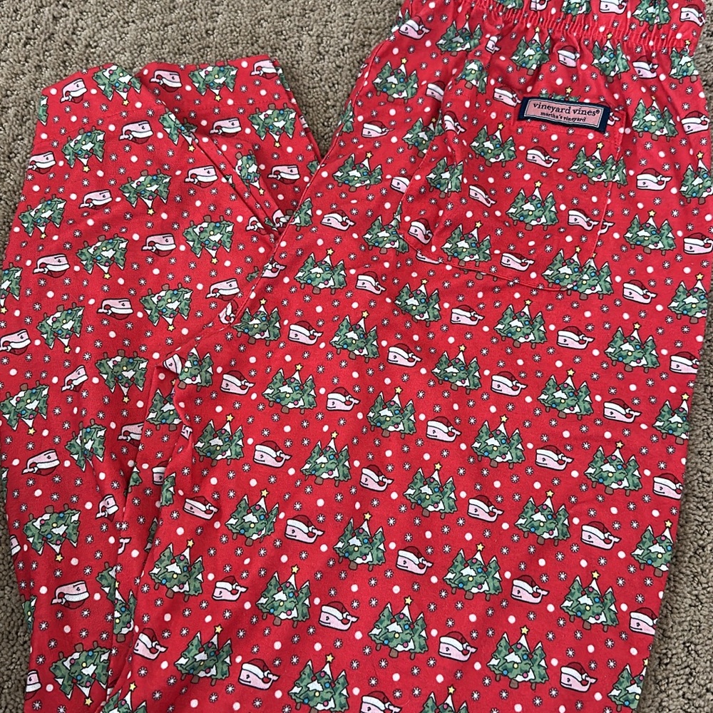 Vineyard Vines Festive Red and Green Pajama Bottoms